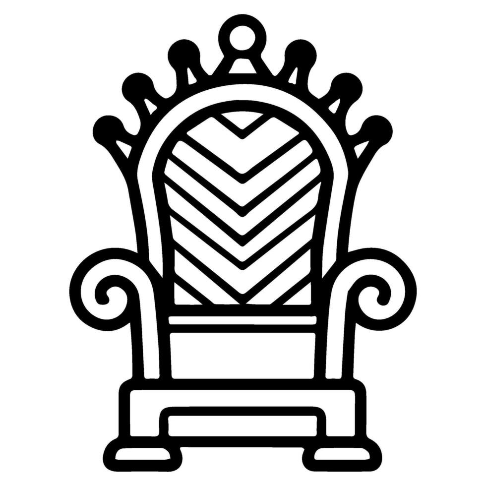 Throne icon vector glyph royal style furniture