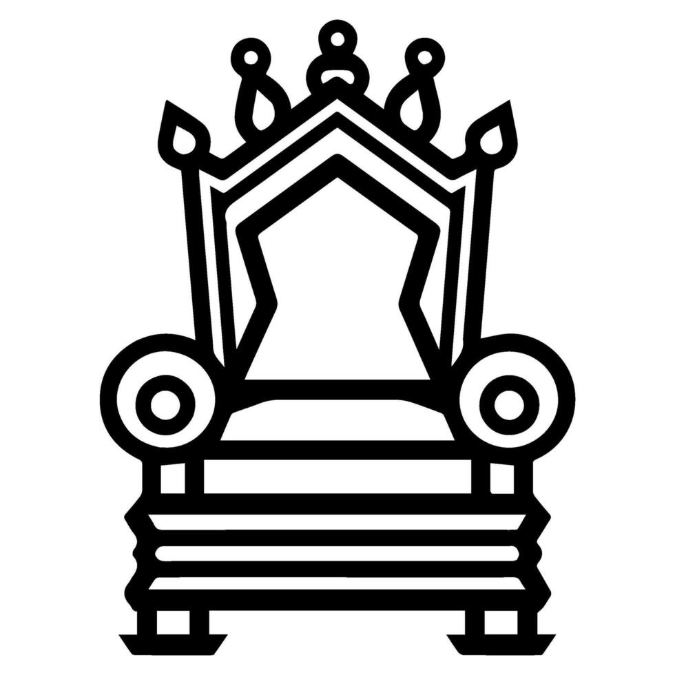 Throne icon vector glyph royal style furniture