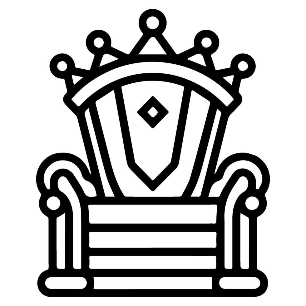 Throne icon vector glyph royal style furniture