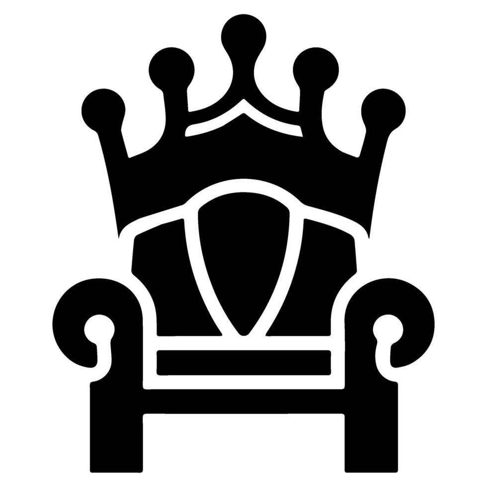 Throne icon vector glyph royal style furniture
