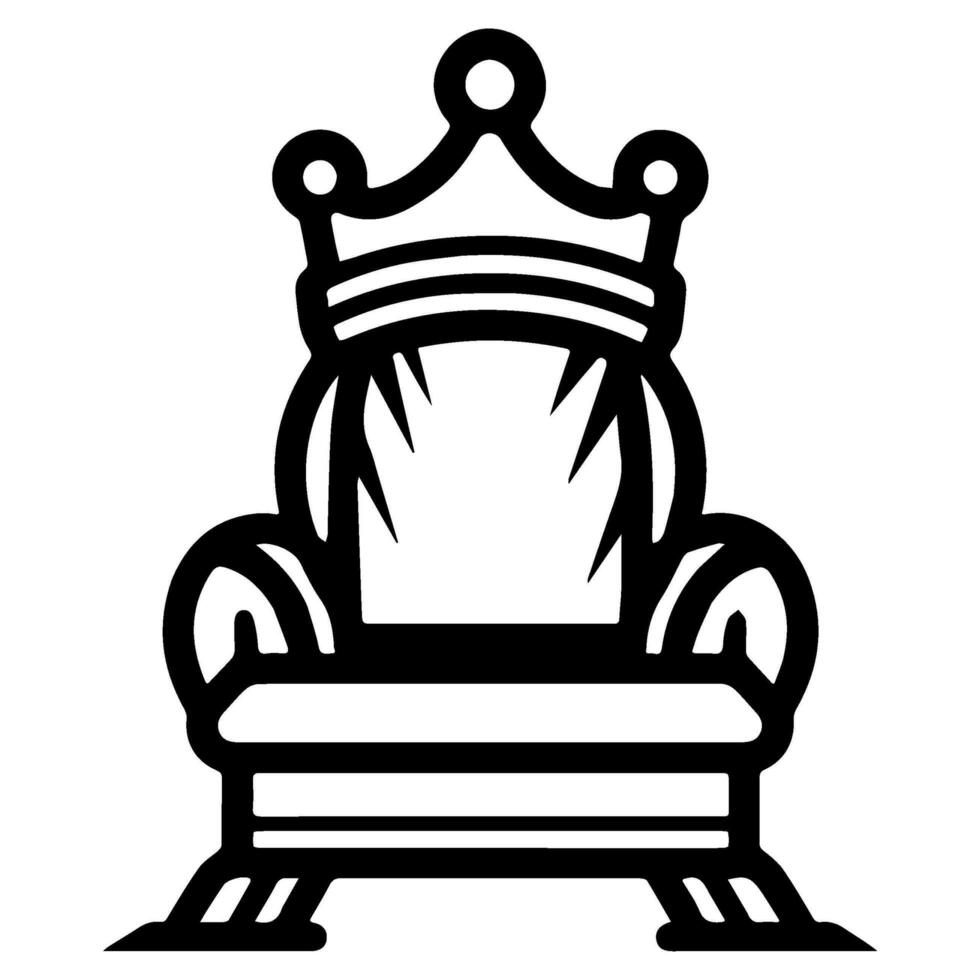 Throne icon vector glyph royal style furniture