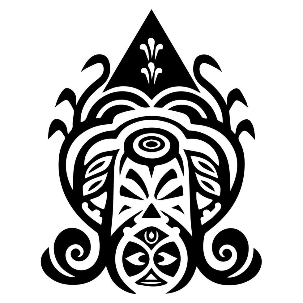 Polynesian elements, icon, glyph, vector, isolate, silhouette, totem, tattoo vector