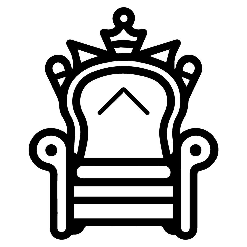 Throne icon vector glyph royal style furniture