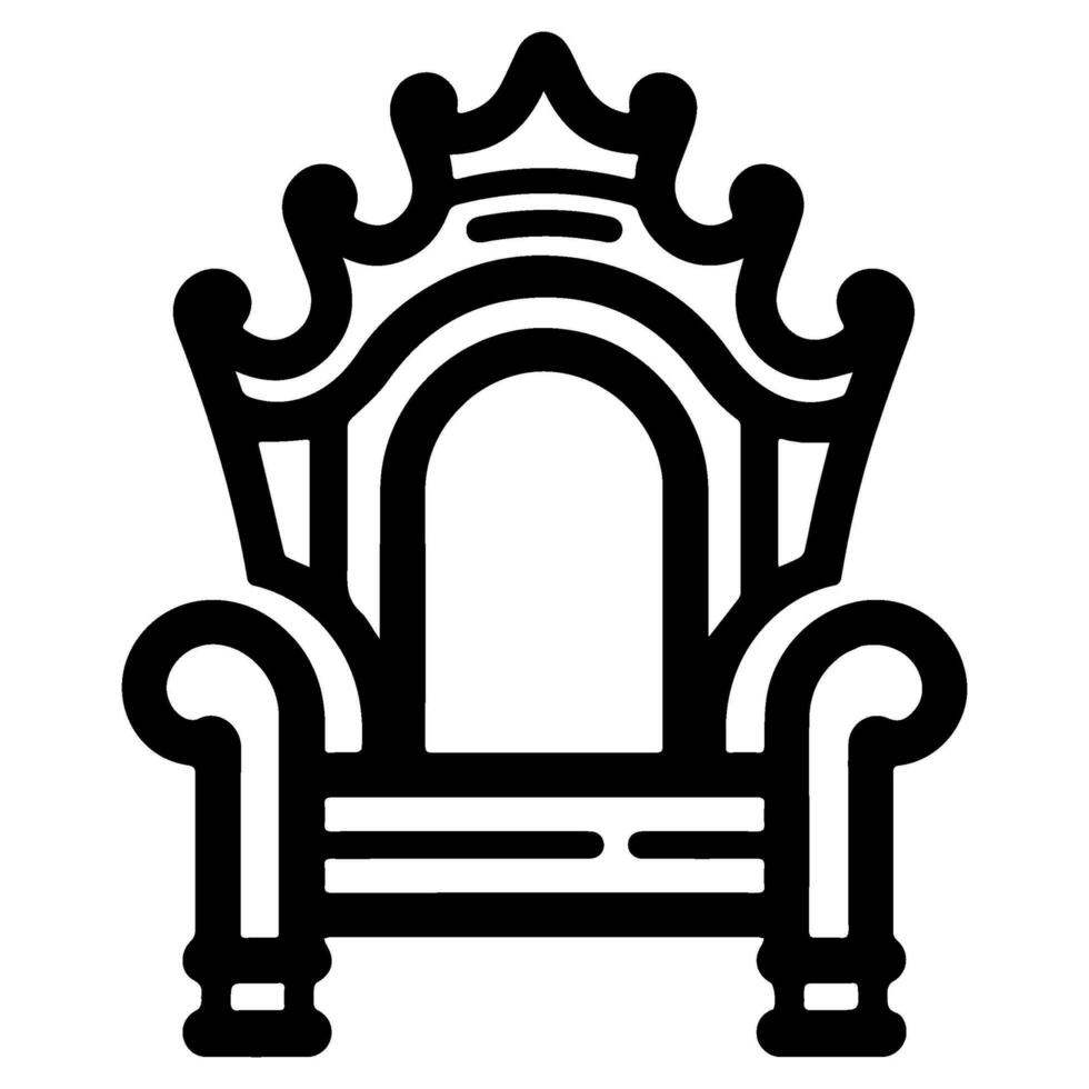 Throne icon vector glyph royal style furniture