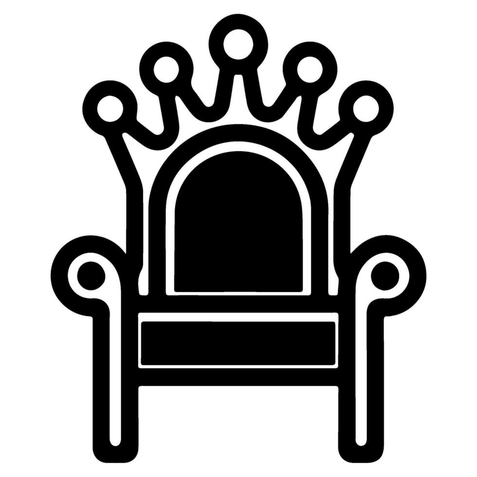 trono icono vector glifo real estilo mueble