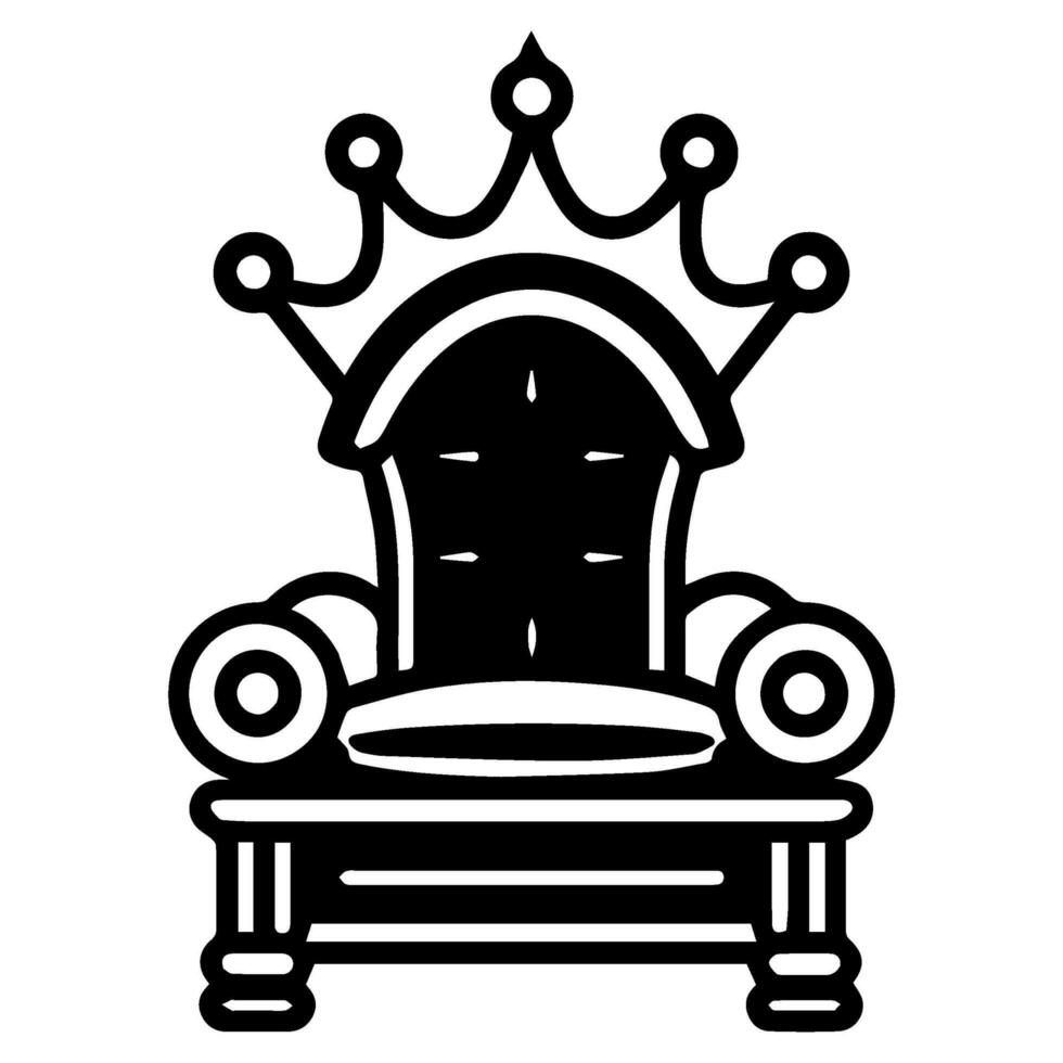 Throne icon vector glyph royal style furniture