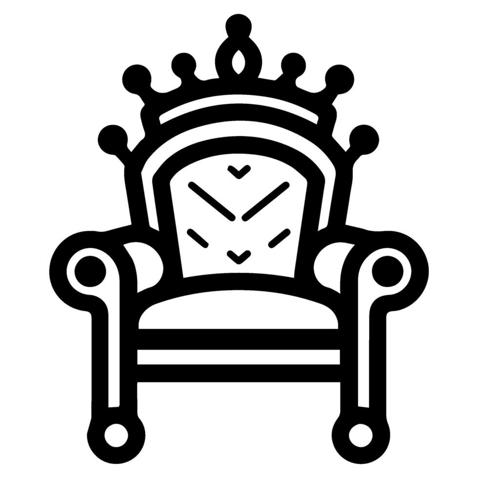 Throne icon vector glyph royal style furniture