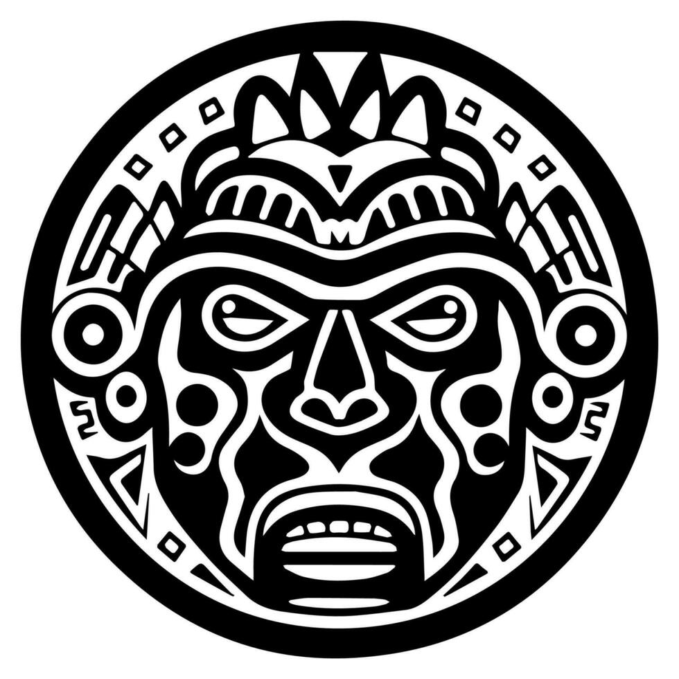 Polynesian elements, icon, glyph, vector, isolate, silhouette, totem, tattoo vector