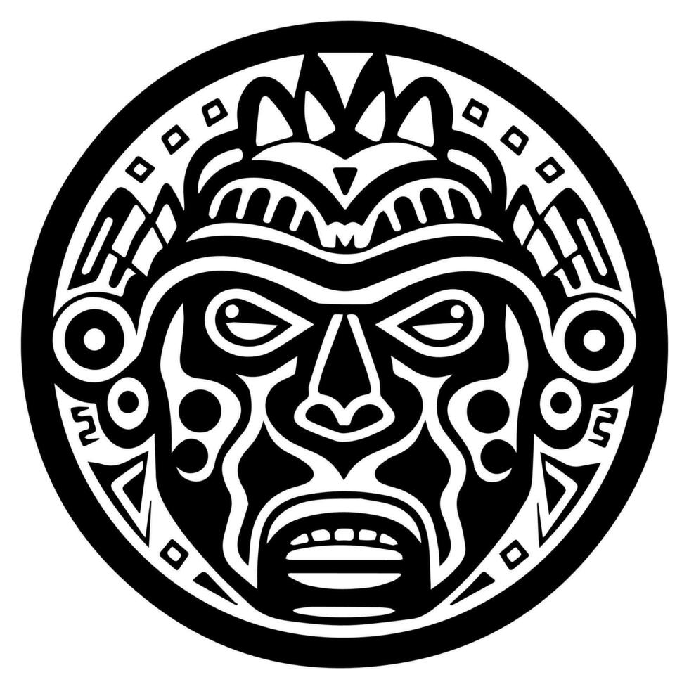 Polynesian elements, icon, glyph, vector, isolate, silhouette, totem, tattoo vector