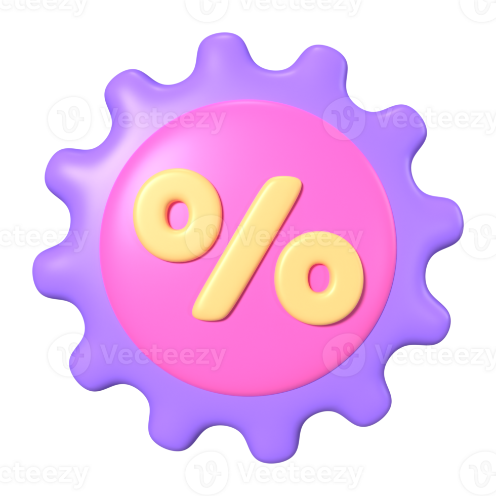 Discount Star 3D Illustration Icon png