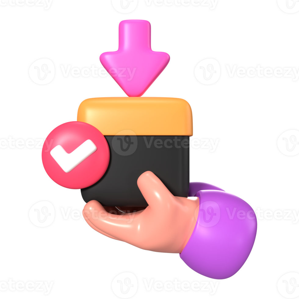 Package Received 3D Illustration Icon png