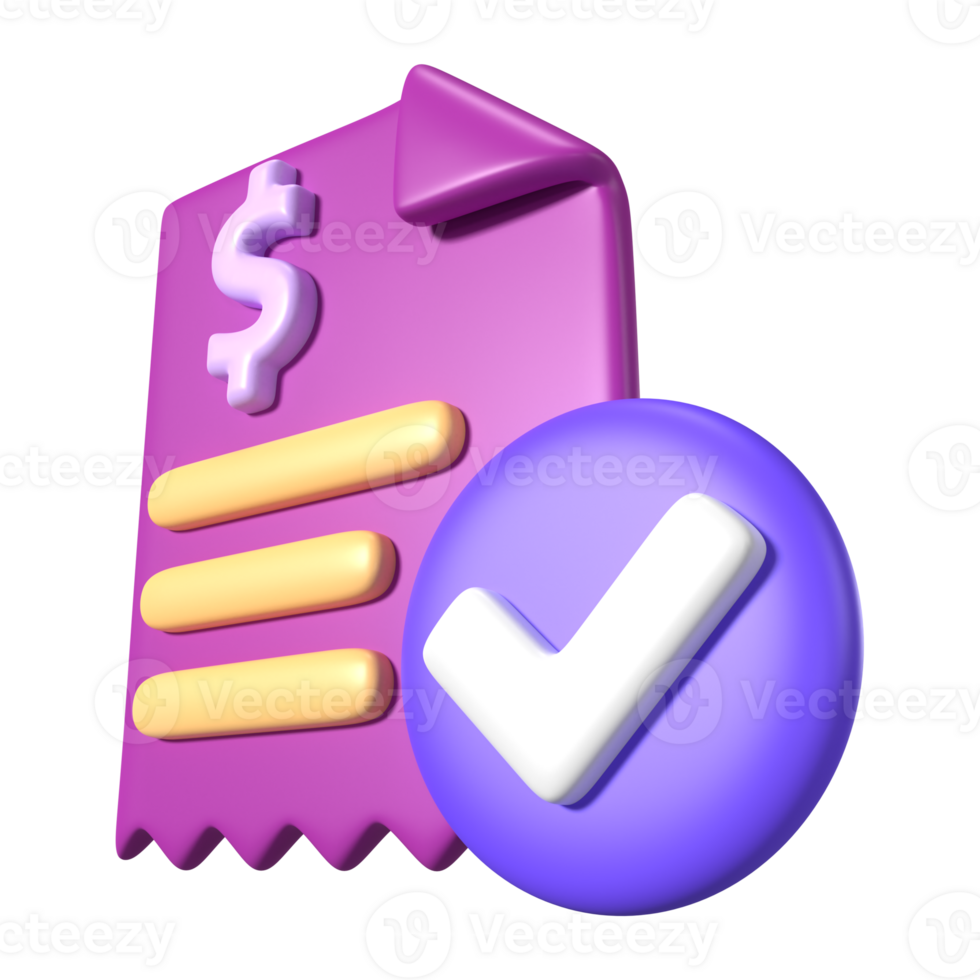 Invoices 3D Illustration Icon png