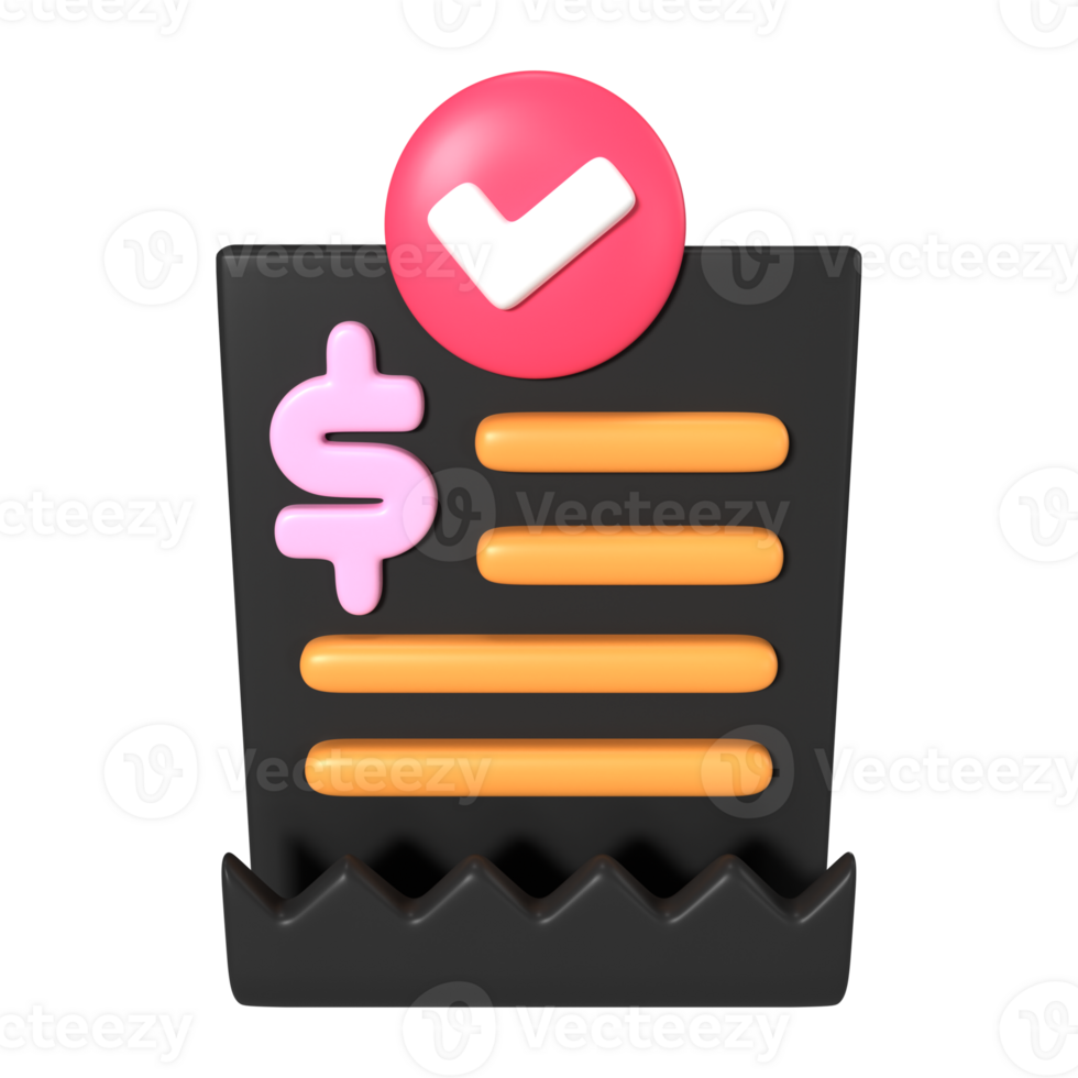 Invoices 3D Illustration Icon png