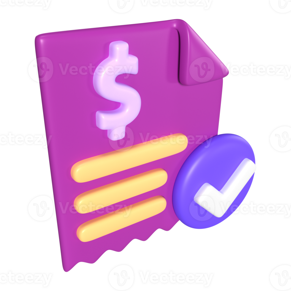 Invoices 3D Illustration Icon png
