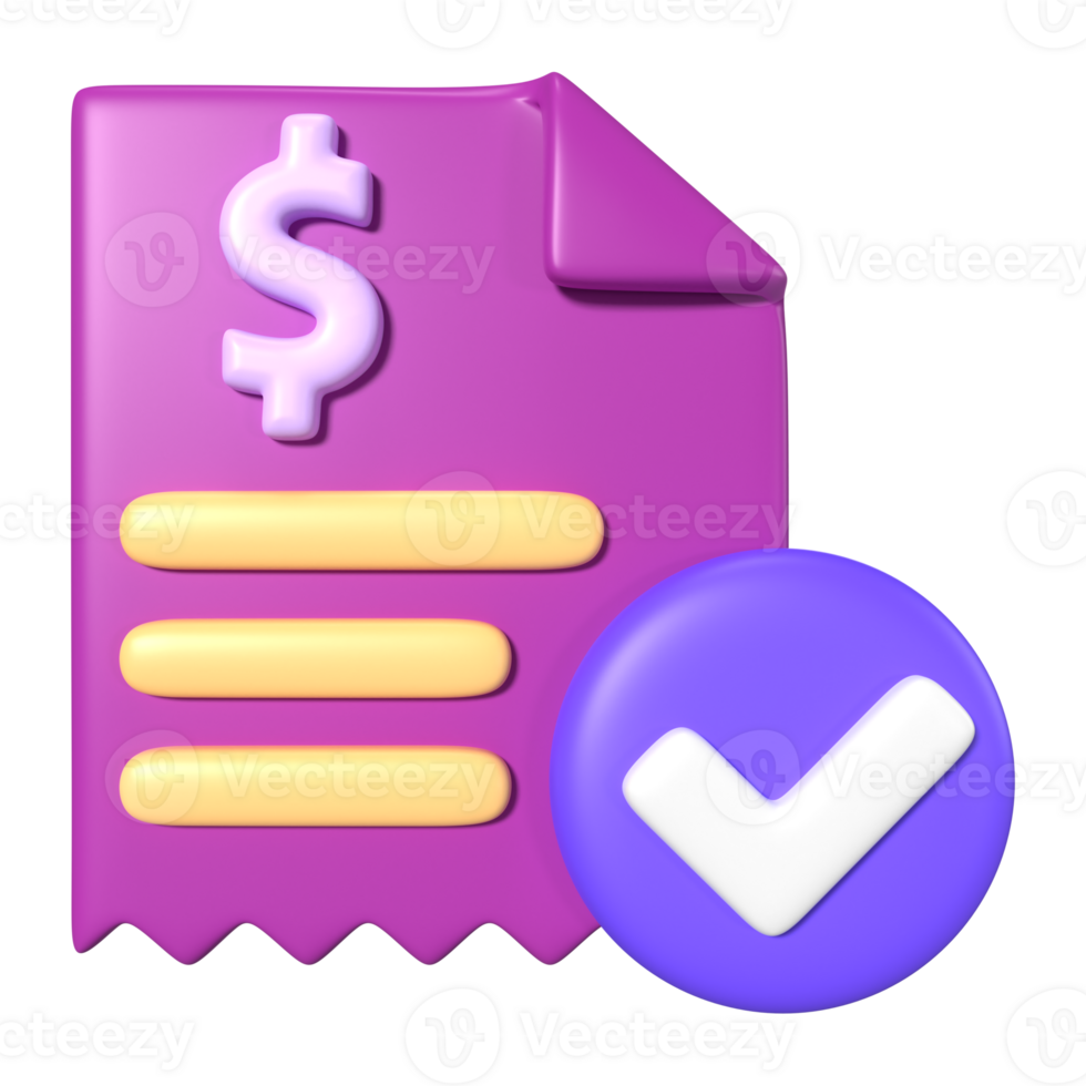 Invoices 3D Illustration Icon png