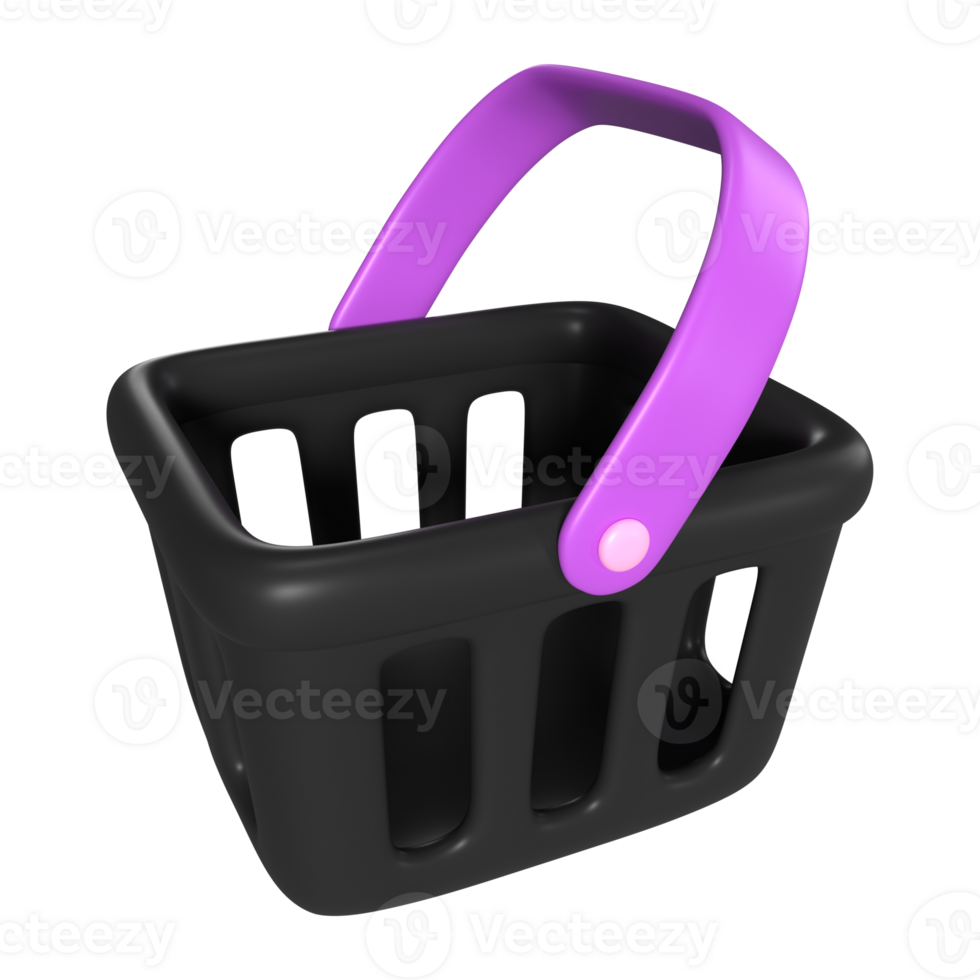 Shopping Basket Empty 3D Illustration Icon png