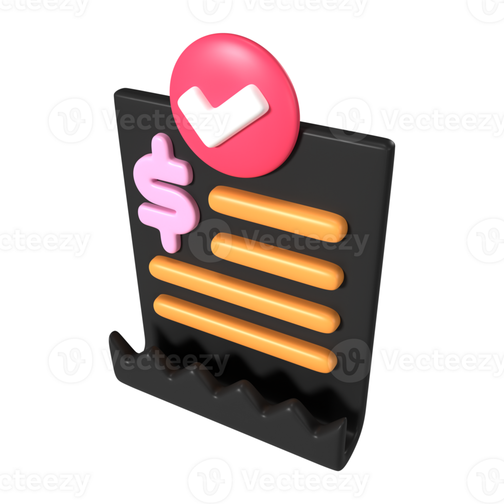 Invoices 3D Illustration Icon png
