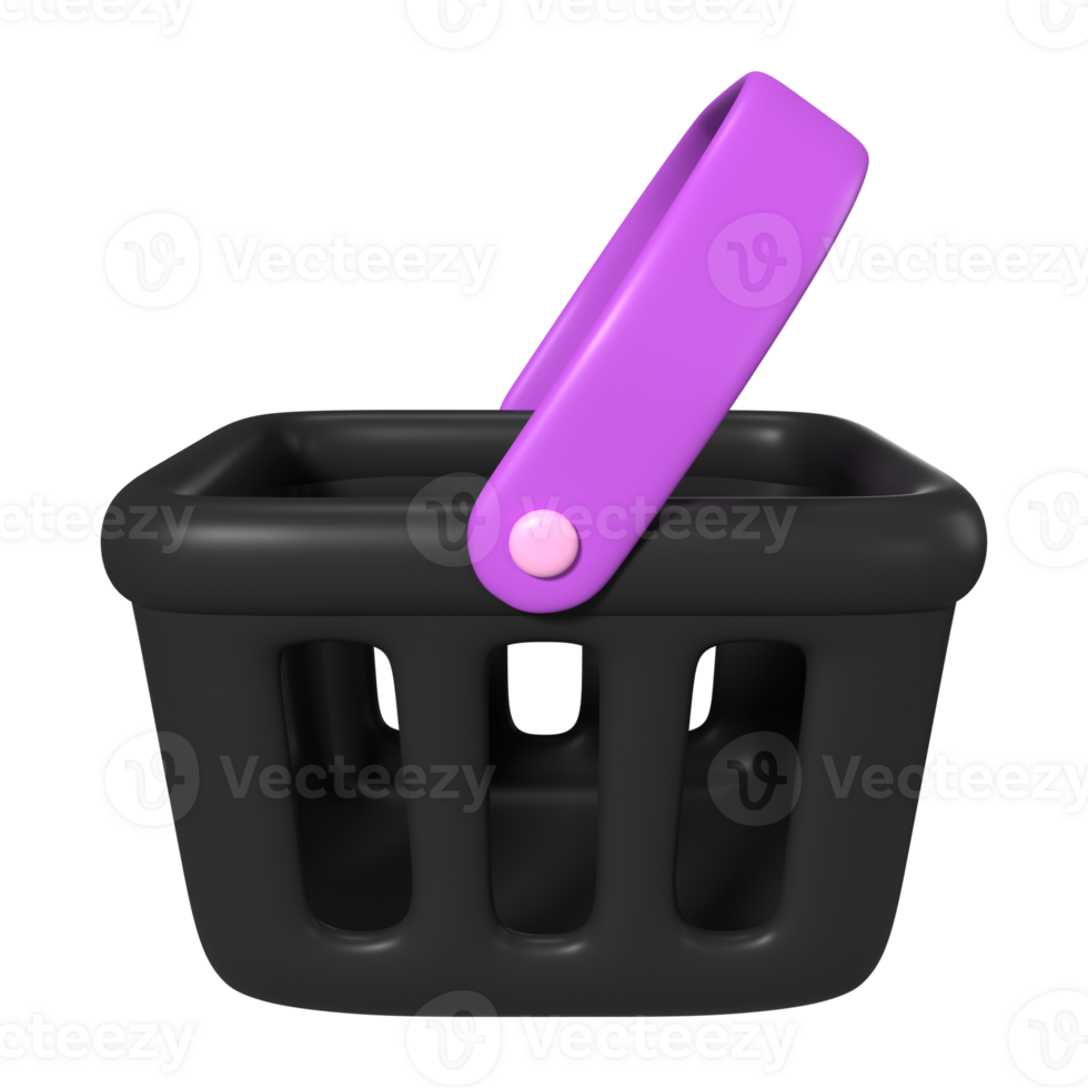 Shopping Basket Empty 3D Illustration Icon png