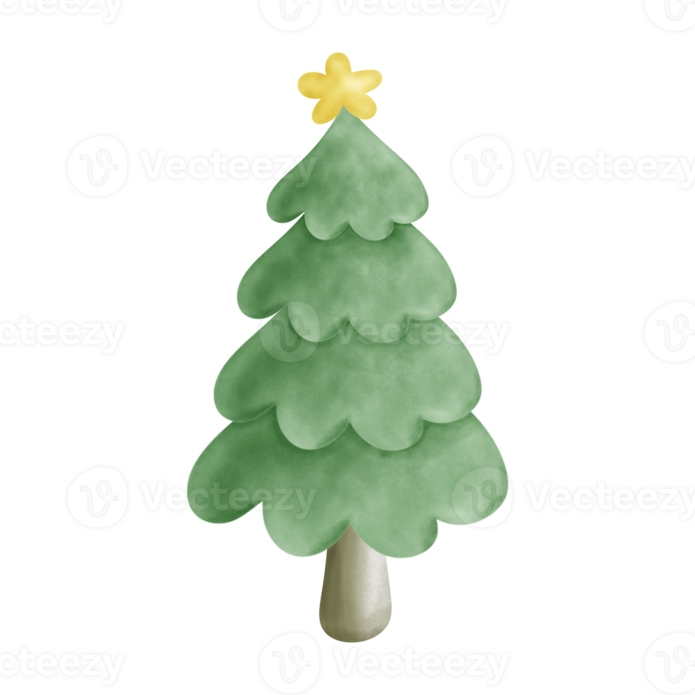 Navidad árbol acuarela estilo png