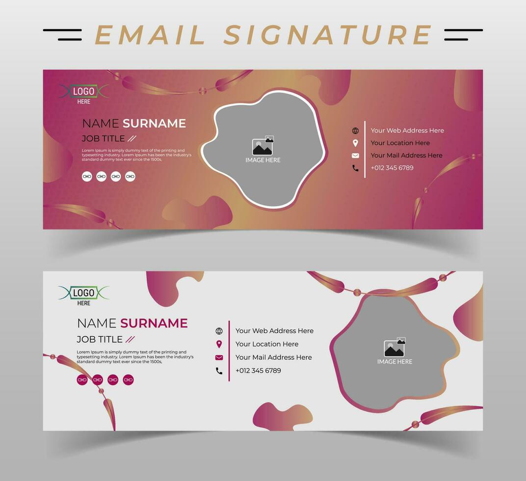 Corporate email signature template design. vector