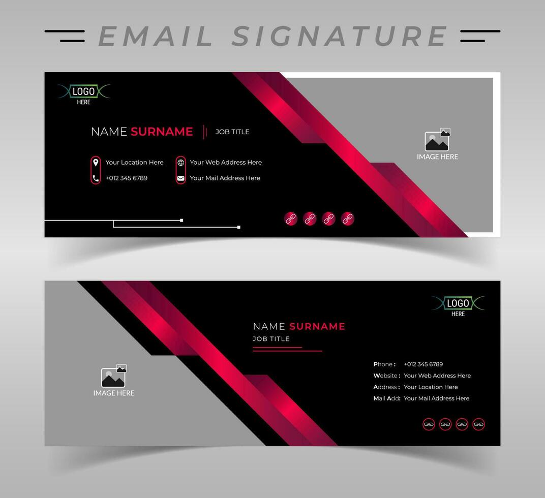 Corporate email signature template design. vector