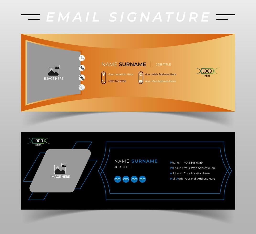 Corporate email signature template design. vector