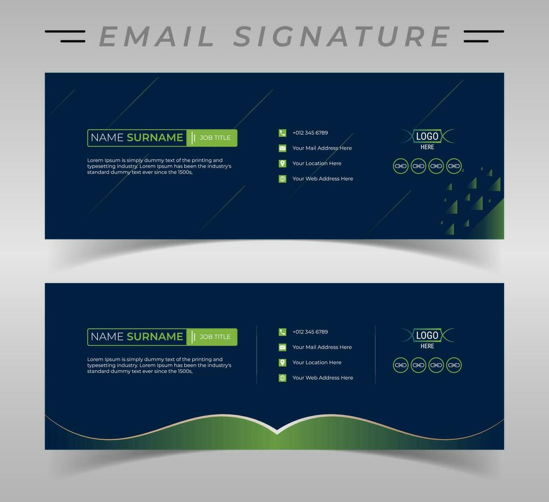 Corporate email signature template design. vector