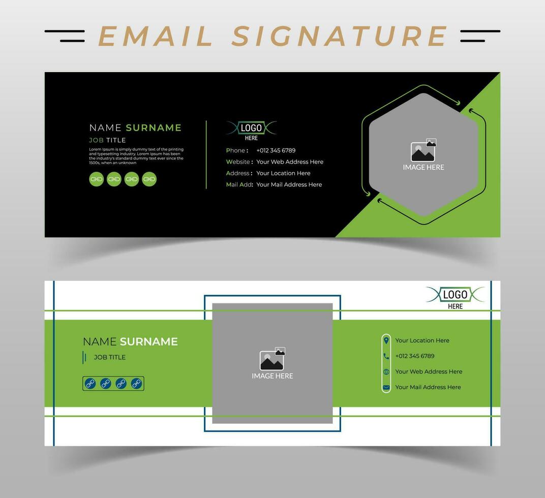 diseño de plantilla de firma de correo electrónico corporativo. vector