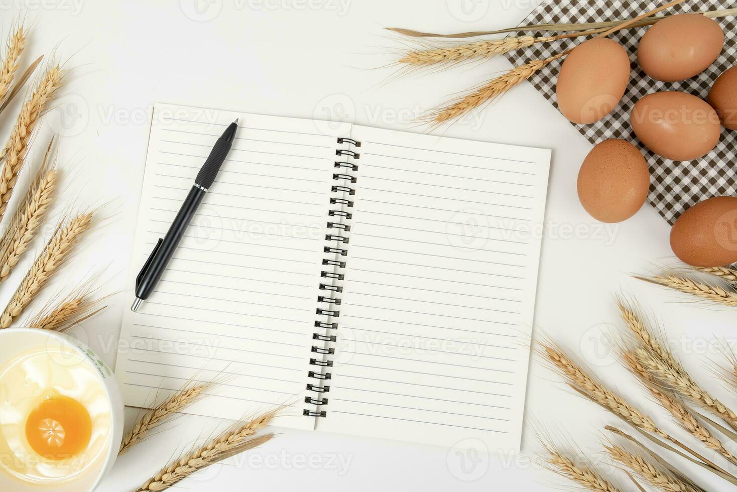 wheat on white table background top view photo