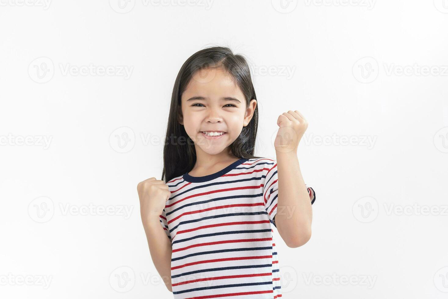 little girl on white background photo