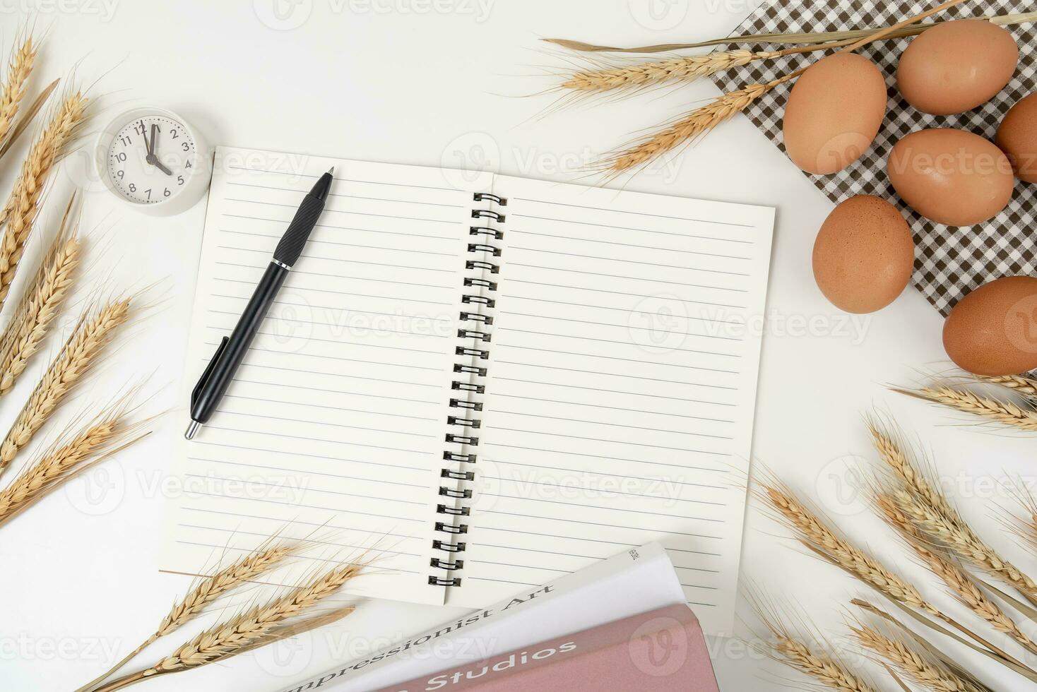 wheat on white table background top view photo