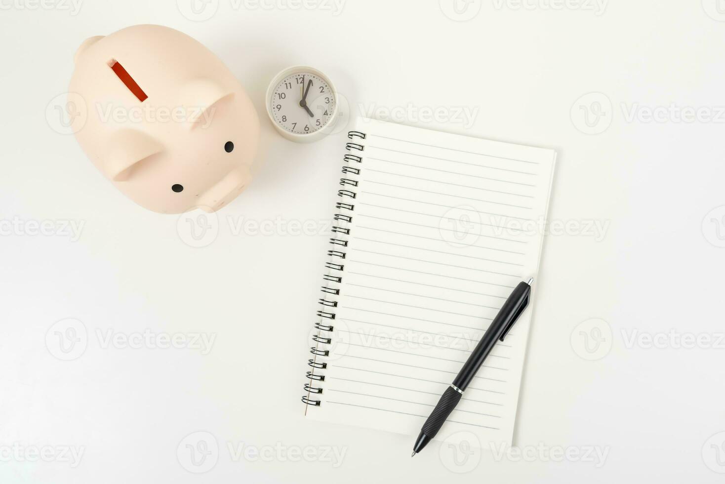 white office desk table Top view with copy space. Flat lay. photo
