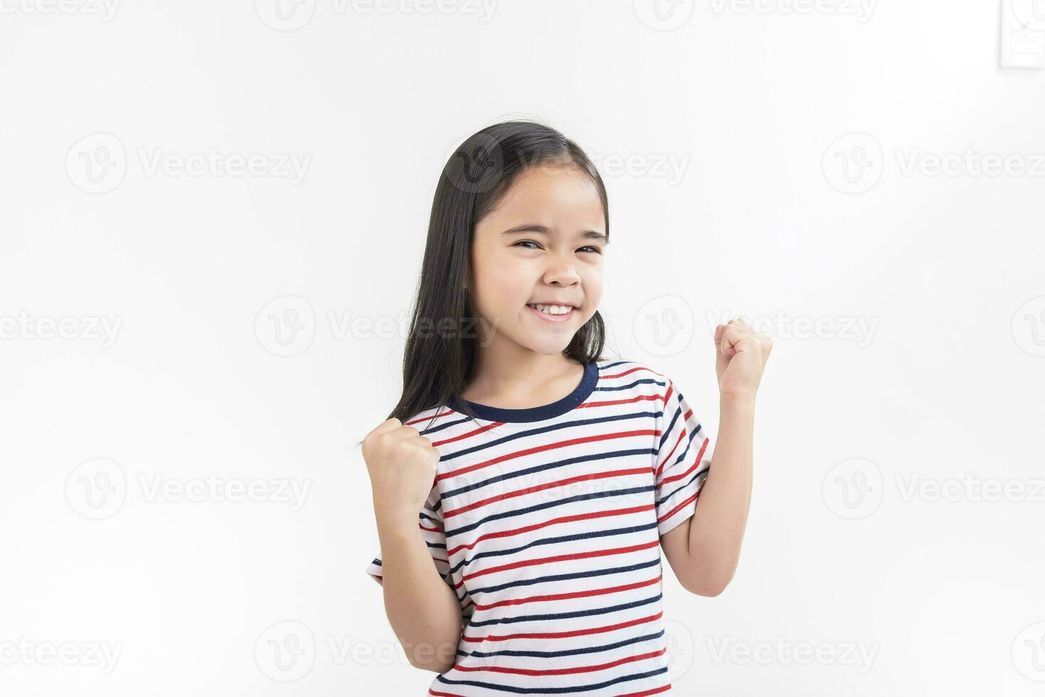 little girl on white background photo