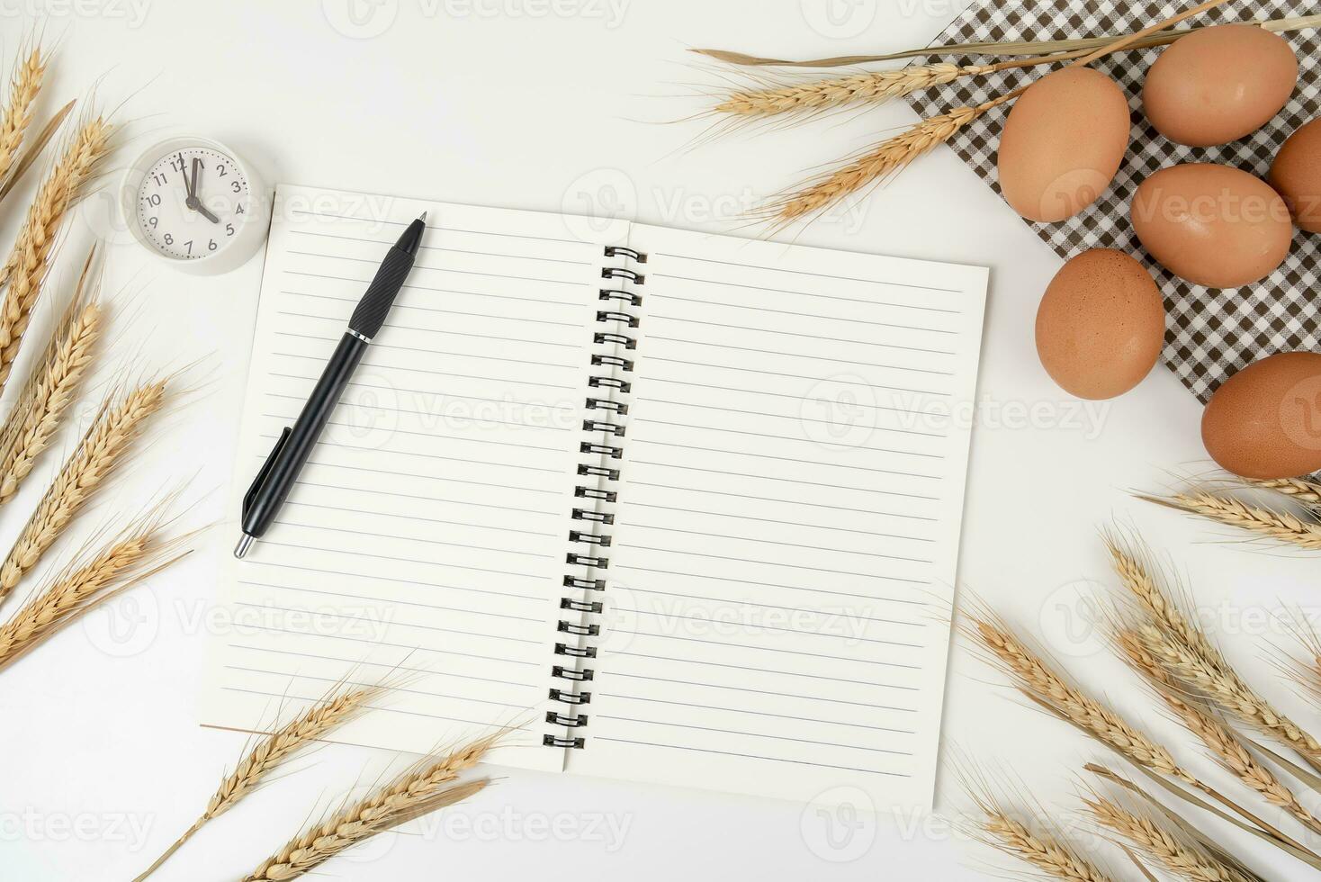 wheat on white table background top view photo