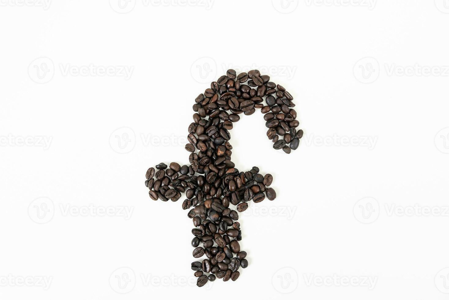 top view of coffee beans on white table photo