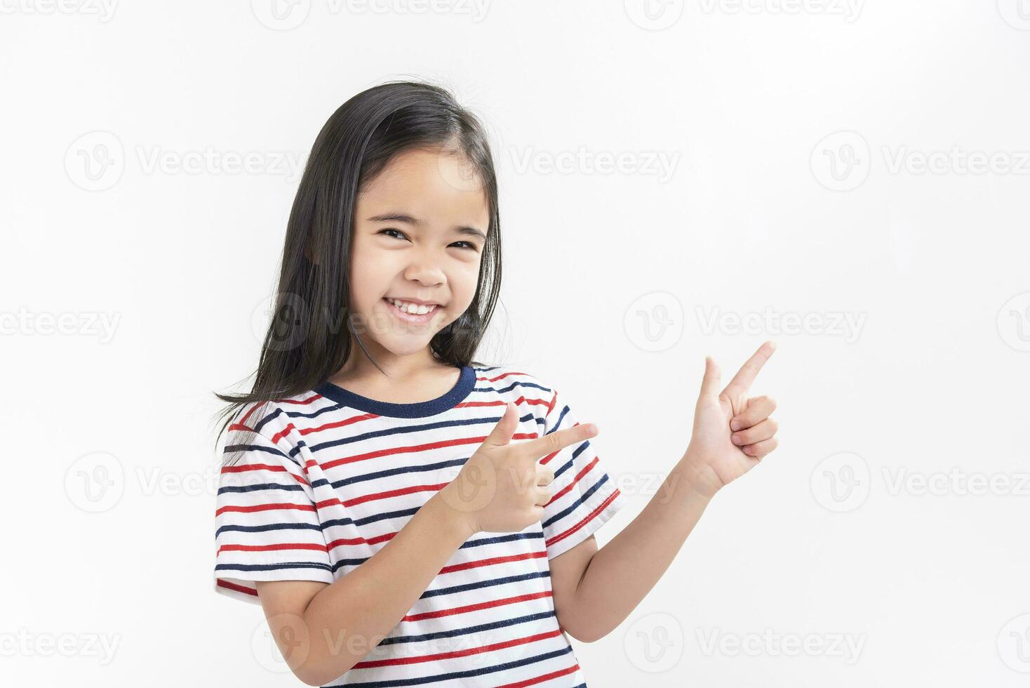 little girl on white background photo