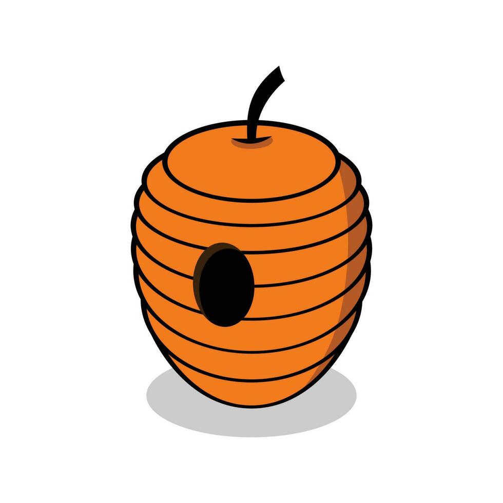 Orange honey hive vector image. Cartoon illustration isolated on white background