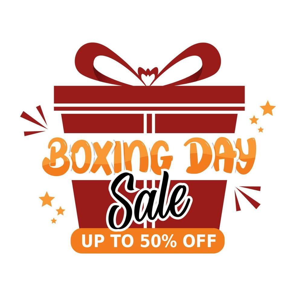 Boxing day sale shopping concept. Template for background, banner, card, poster with text inscription vector