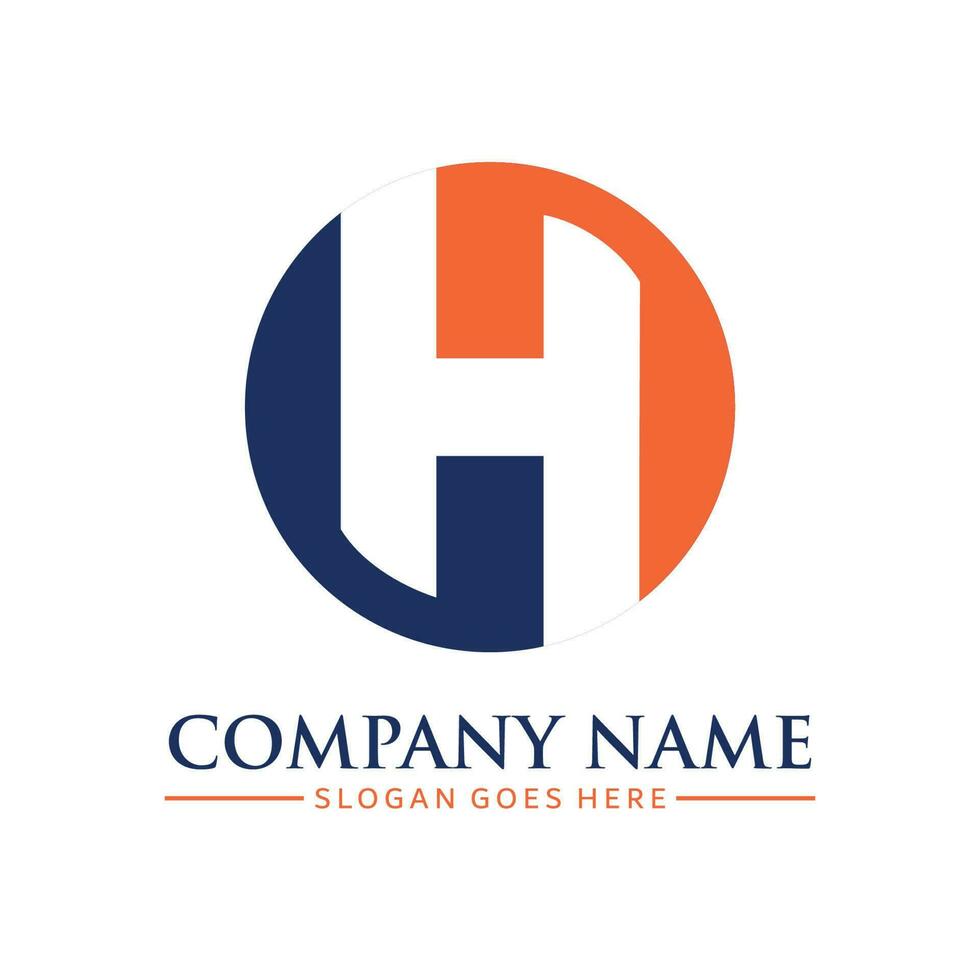 Letter H logo icon design template on white background vector