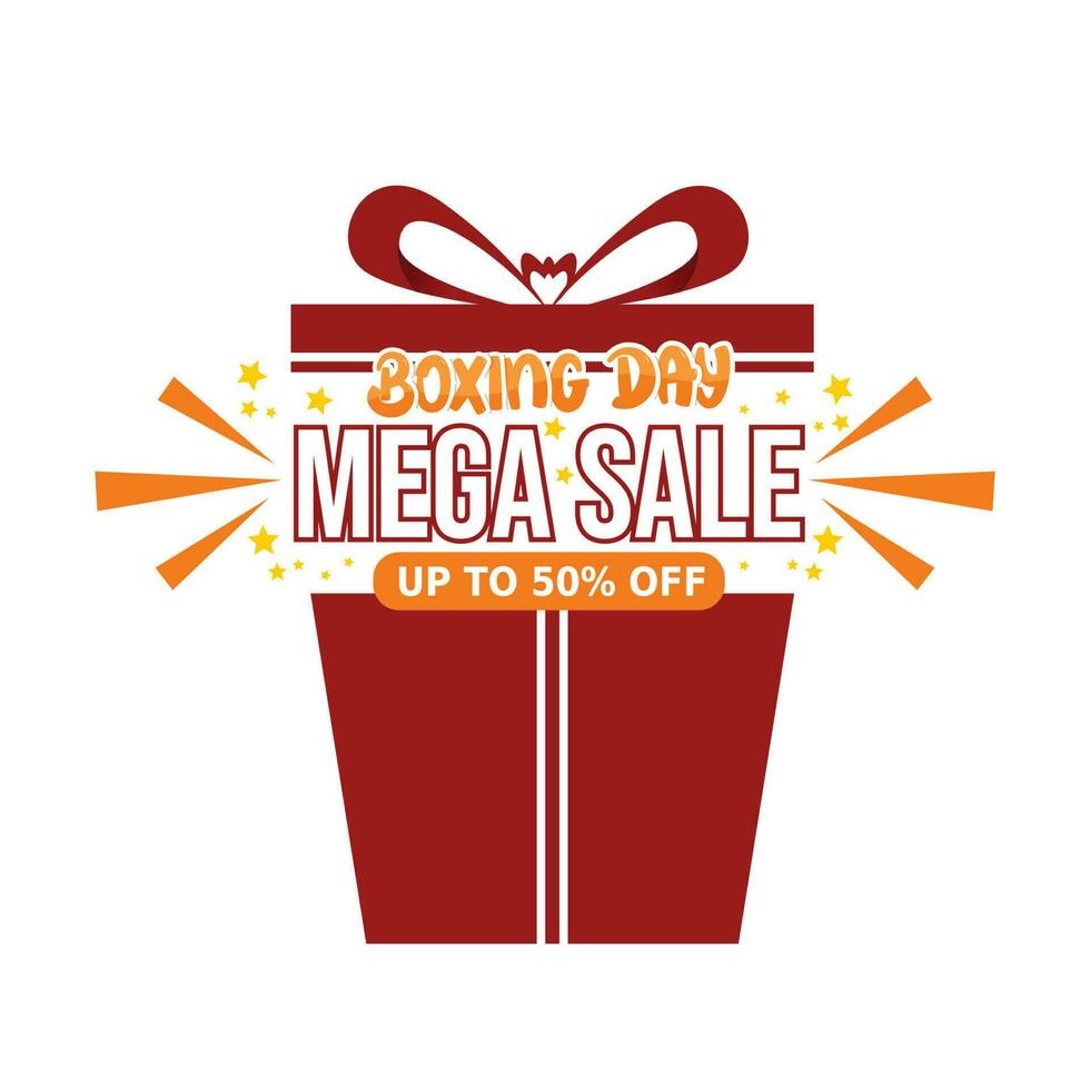 Boxing day sale shopping concept. Template for background, banner, card, poster with text inscription vector