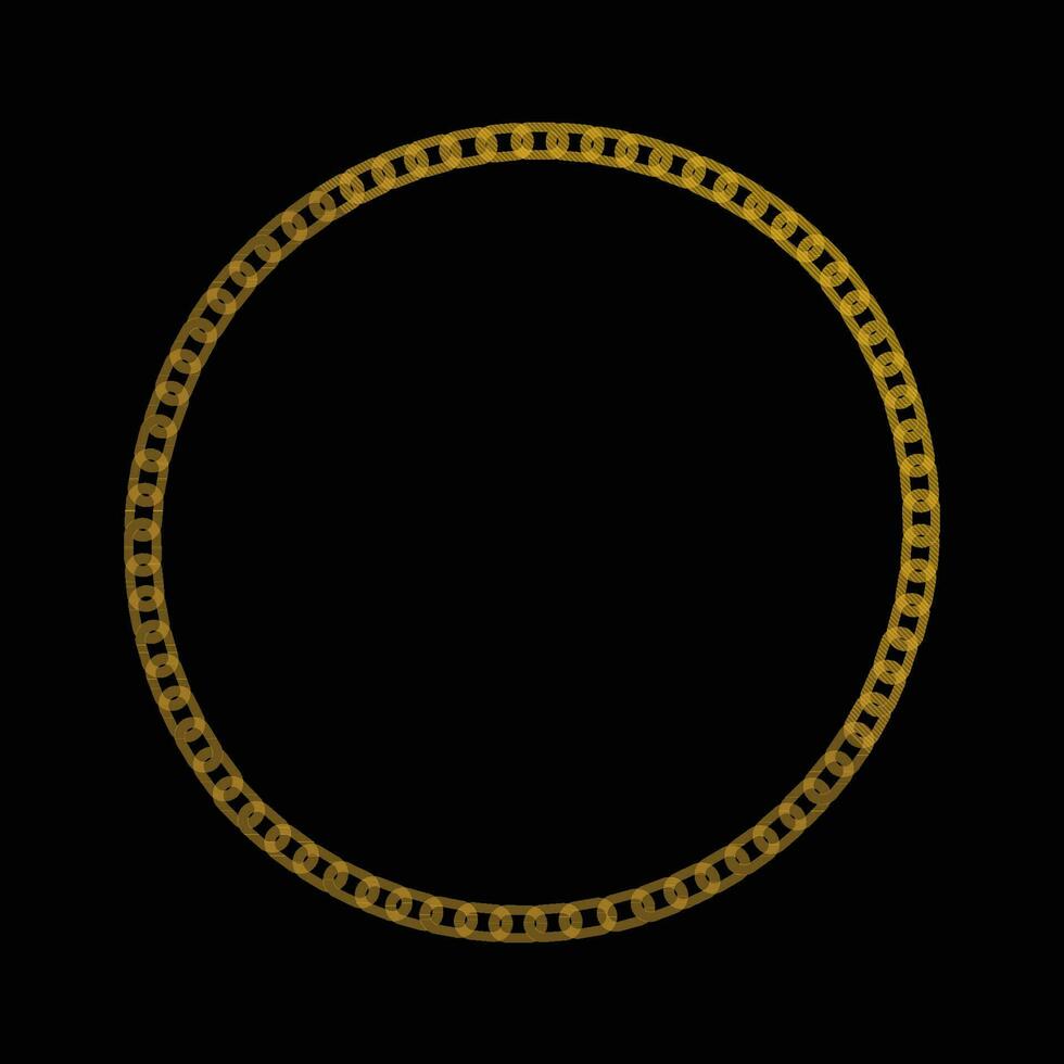 Circle Gold chain necklaces on a dark background vector