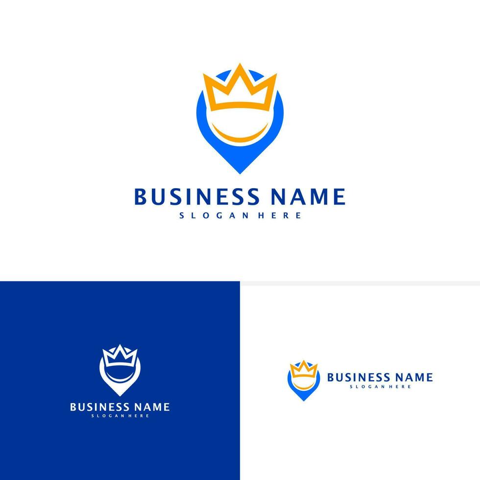 King Point logo template, Creative Point logo design vector, King logo concept vector