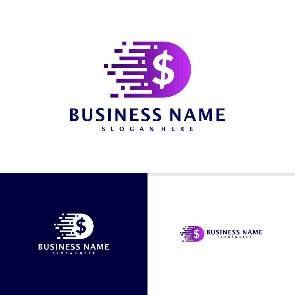 Fast money logo Design Concept Vector. Fast Coin logo Template vector