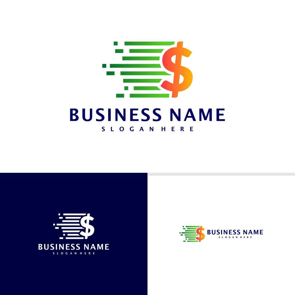 Fast money logo Design Concept Vector. Fast Coin logo Template vector