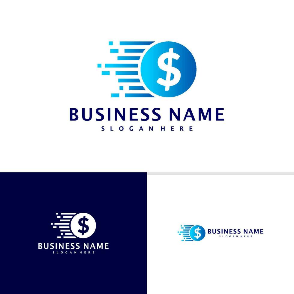 Fast money logo Design Concept Vector. Fast Coin logo Template vector