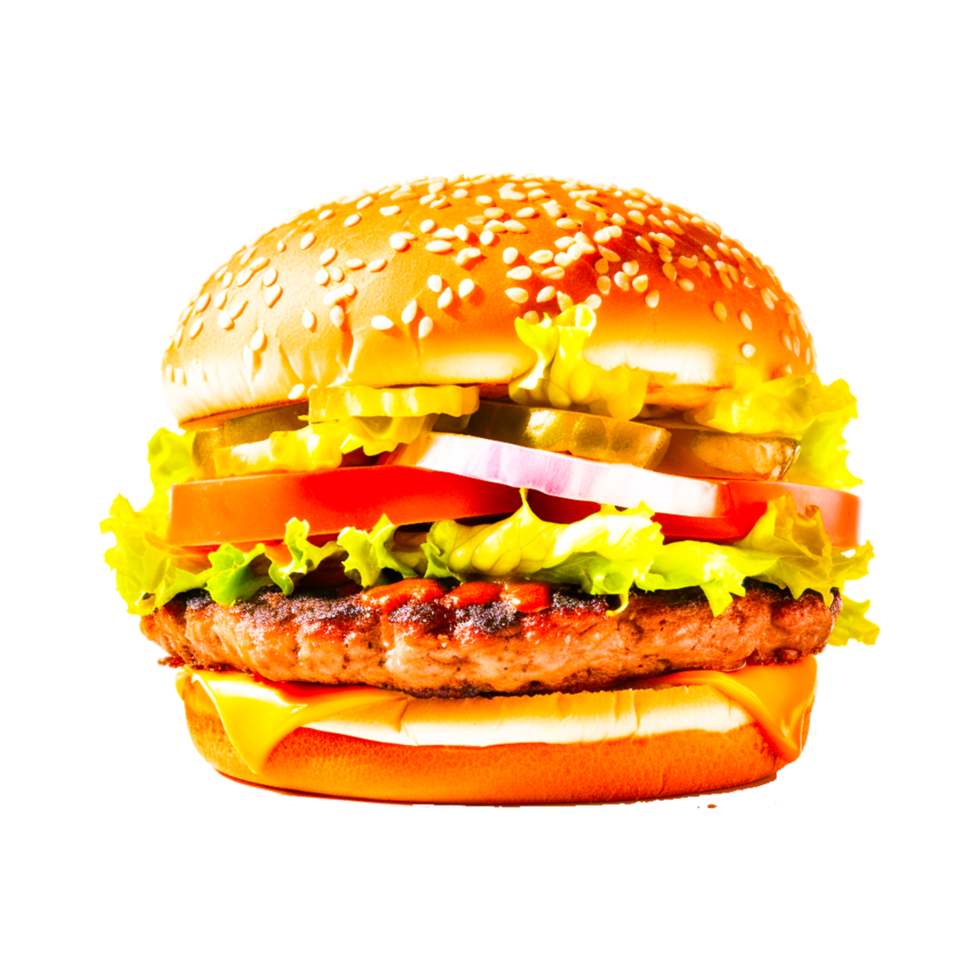 pollo hamburguesa png ai generativo