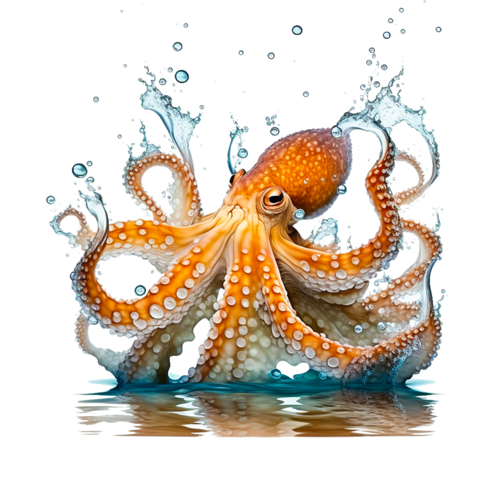 Octopus mozaïek- oceanografisch museum kunst, guirlande, museum, symmetrie, tegel PNG ai generatief