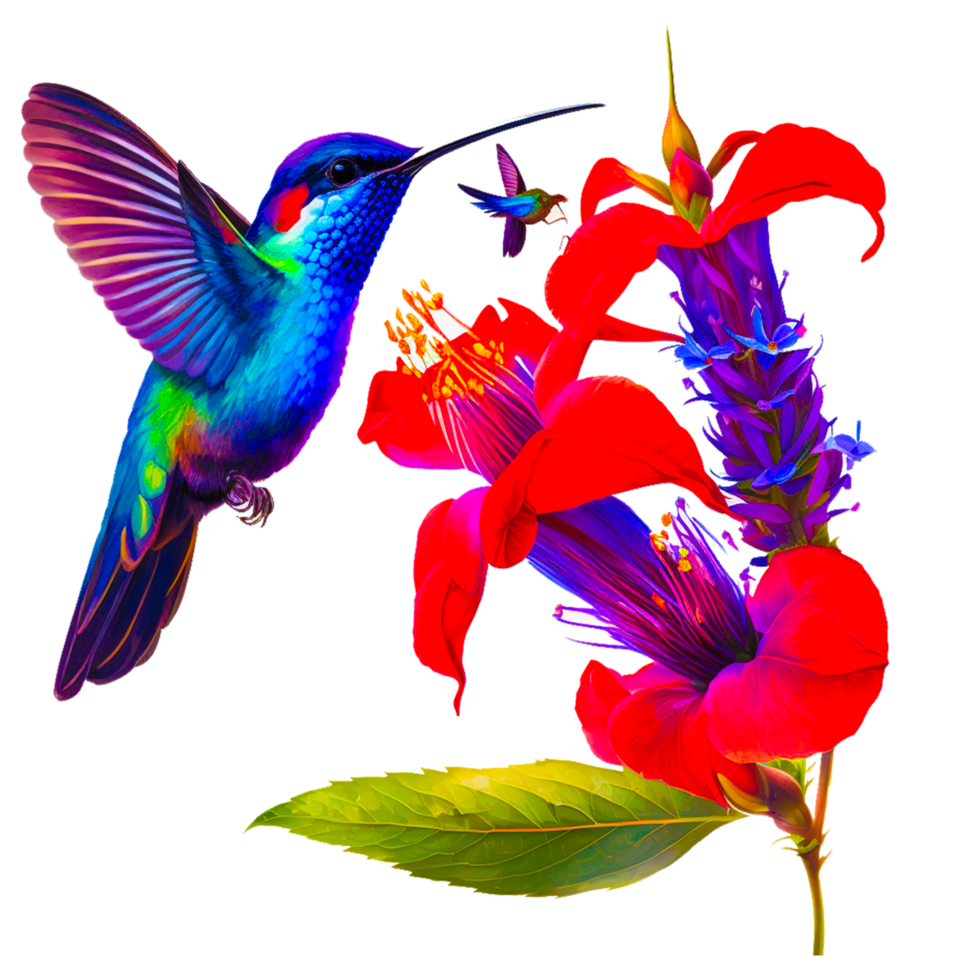 Bird Flower PNG Ai Generative