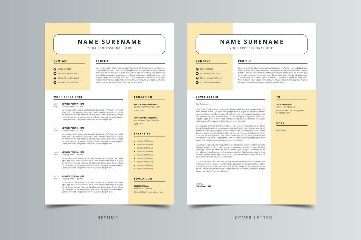 Resume Template, Professional Modern Resume Template, CV Template vector