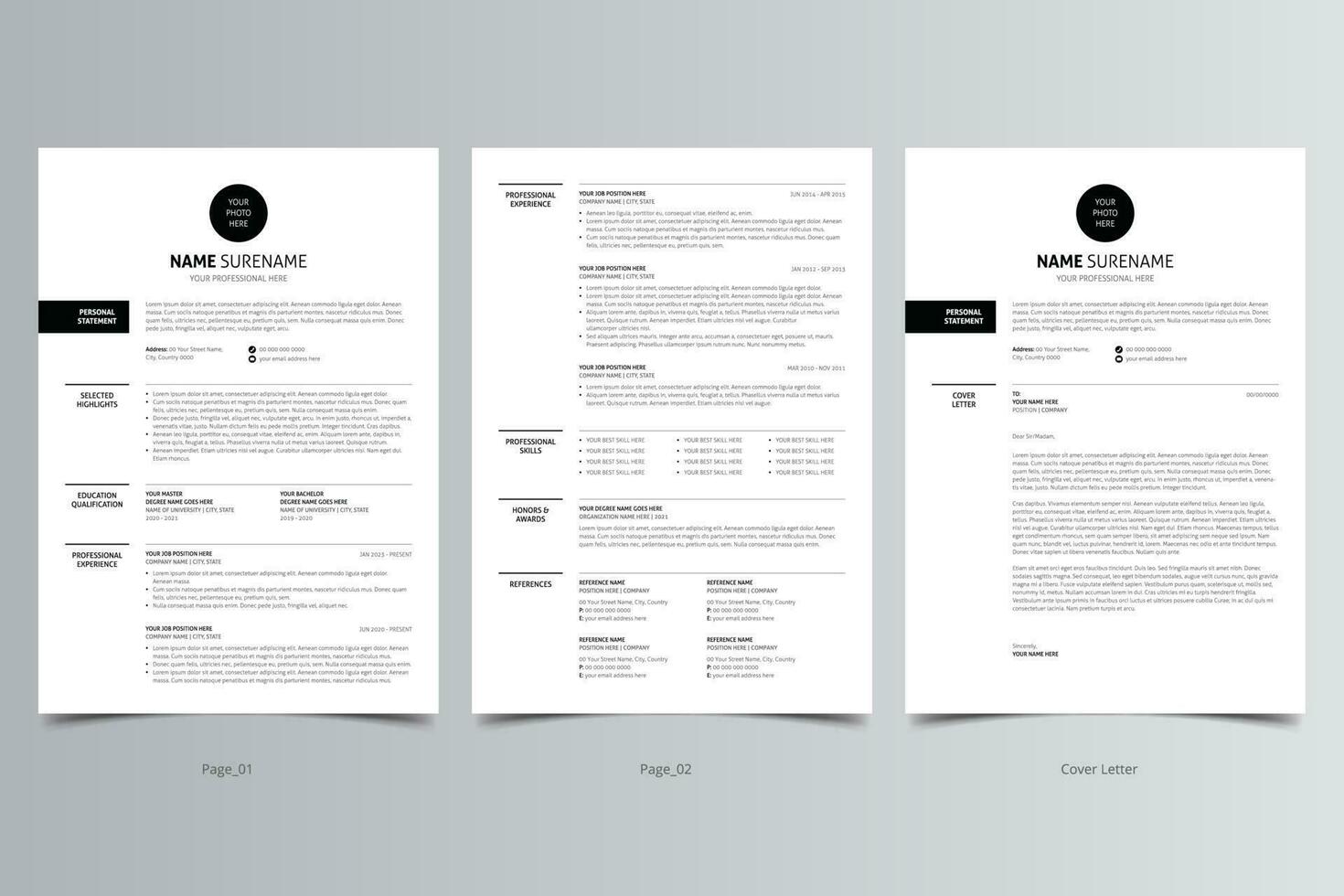 Resume Template, Professional Modern Resume Template, CV Template vector
